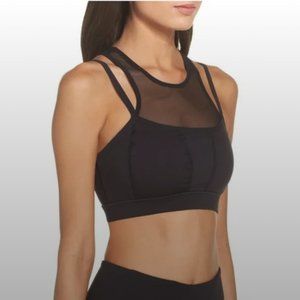 Zella Body Black Strappy Mesh Sports Bra Size Large